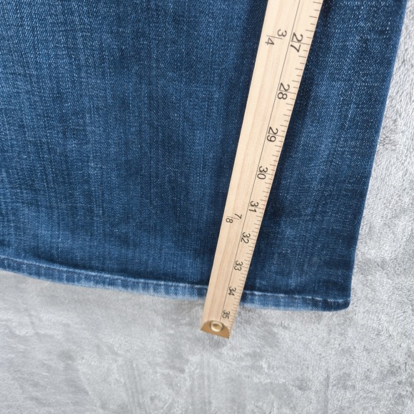 7 For All Mankind Blue Flare Jeans - Picture 8 of 11